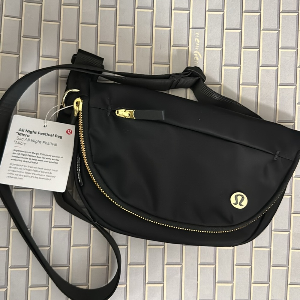 LULULEMON All Night Festival Bag Micro 2L - Black/Gold